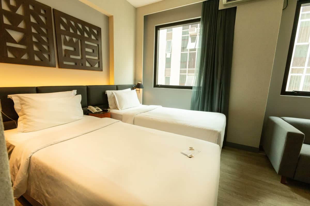 Apartamento superior twin do Royal Golden Savassi, com vista para a cidade